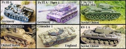 Set of 6 different Tanks WW2 HC1